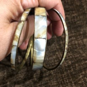 Shell and Brass Bangles